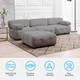 Mjkone 99″W L Shaped Velvet Sectional Sofa with Reversible Chaise,Free Combination Ottoman, 4 Seater Modular Sectional Sofa with Rivet Trim, Convertible Sofa Couches for Living Room