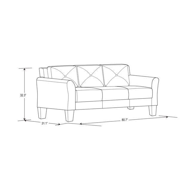 Lifestyle Solutions Taryn Sofa with Rolled Arms