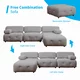 Mjkone 99″W L Shaped Velvet Sectional Sofa with Reversible Chaise,Free Combination Ottoman, 4 Seater Modular Sectional Sofa with Rivet Trim, Convertible Sofa Couches for Living Room