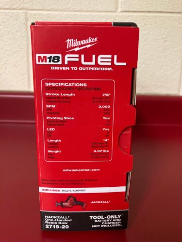 Milwaukee 2719-20 — M18 Fuel Hackzall Reciprocating Saw – Sealed Box w/ Warranty