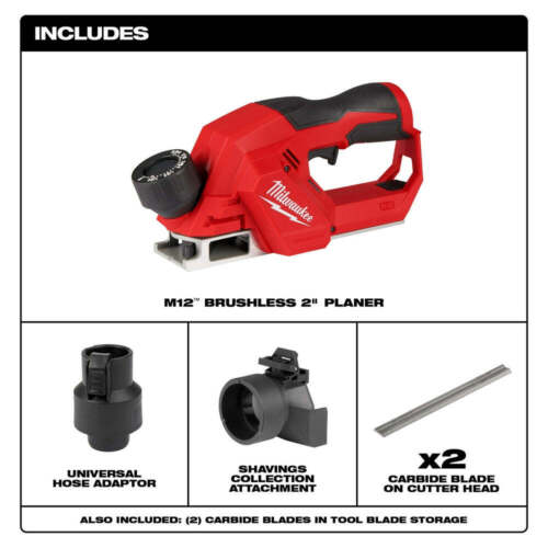 Milwaukee 2524-20 M12 FUEL 12V 2″ Brushless Cordless Planer – Bare Tool