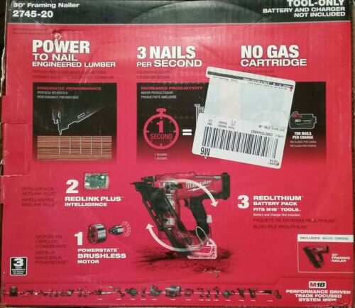 NEW!! MILWAUKEE Lithium-Ion Brushless Cordless Framing Nailer (Tool Only)