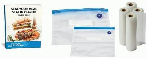 PowerXL Duo NutriSealer Food Vacuum Sealer Machine with Vacuum Seal Bags & Rolls, Double Airtight Sealing with Built-in Cutter, Small Snack Bag Capability, Safety Certified, Lab Tested, LED Indicator Lights (Slate)