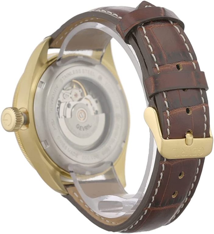 Gevril 48605.2 Men’s Yorkville Swiss Automatic Watch, Genuine Leather Strap with Tang Buckle