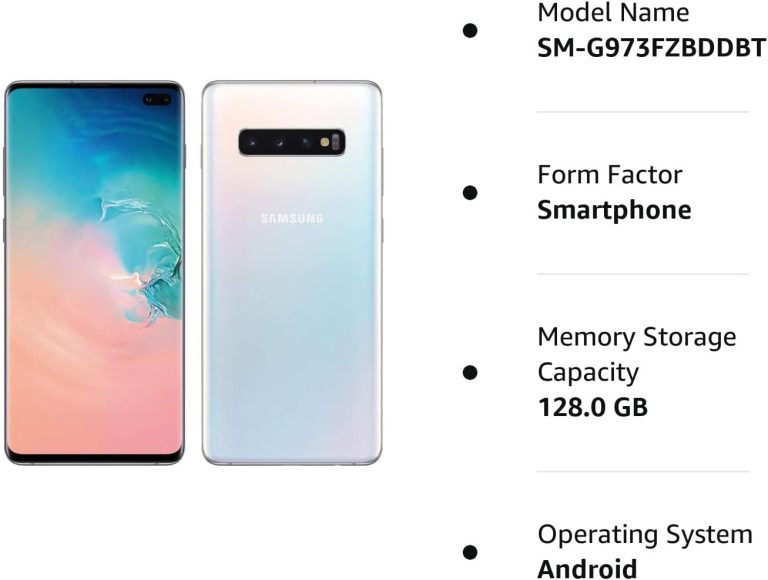 SAMSUNG Galaxy S10 Smartphone SM G973F, 4G, International Version (No US Warranty), 128GB 8GB RAM, Prism Black – Unlocked