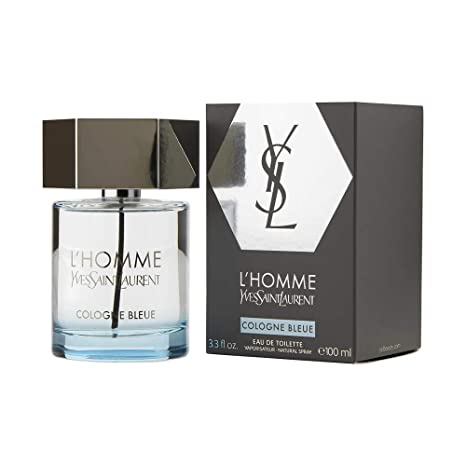 Yves Saint Laurent L’homme Cologne Bleue For Men Eau De Toilette Spray, Multicolor, aromatic aquatic, 3.3 Fl Oz