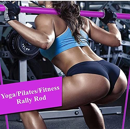 YFDM Fitness Sport Pilates Bar Kit Gym Workout Stick Pilates Exercise Bar Kit with Resistance Band Body Building Puller Yoga Rope