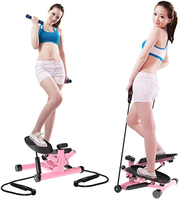 YFDM Mini Stepper Machine, Stepper Exercise Machine with Resistance Bands and LCD Monitor Household Mini Multifunctional Exercise Equipment