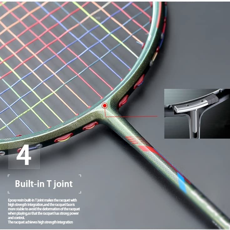 LXXSH Carbon Fiber Badminton Rackets Strung Professional Training Offensive Racquet Super Light 83G Sports