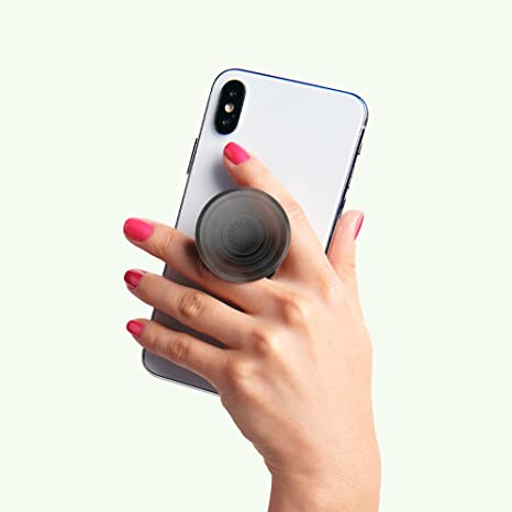 PopSockets: Translucent Phone Grip with Expanding Kickstand, Pop Socket for Phone – Translucent Black Smoke