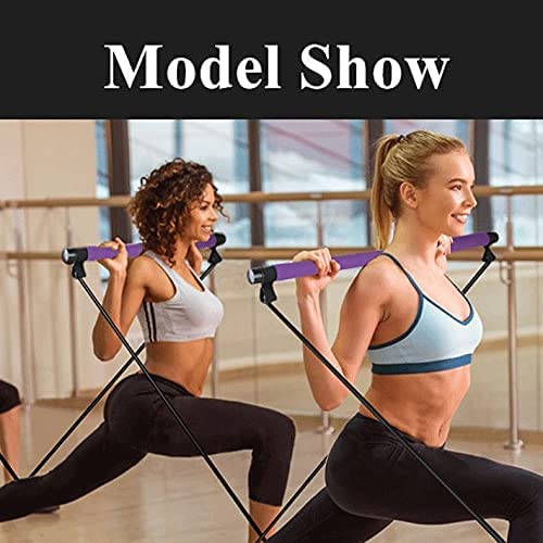 YFDM Fitness Sport Pilates Bar Kit Gym Workout Stick Pilates Exercise Bar Kit with Resistance Band Body Building Puller Yoga Rope