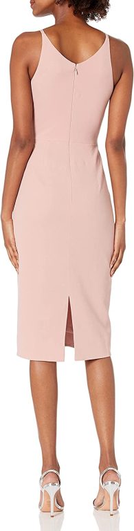 Dress the Population Women’s Lyla Solid Sleeveless Fitted Midi Sheath Dress