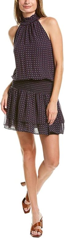 Ramy Brook Women’s Geo Print Eloise High Neck Sleeveless Mini Dress
