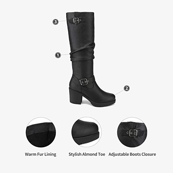 DREAM PAIRS Women’s Chunky Heel Knee High Boots
