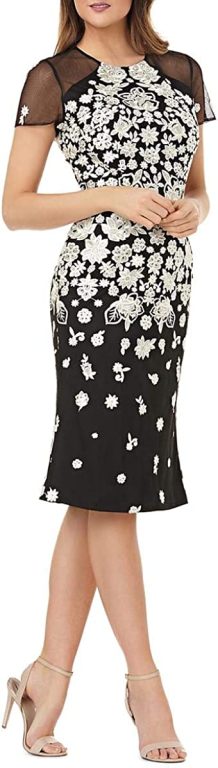Carmen Marc Valvo Infusion Women’s Jewel Neck Novelty Dress