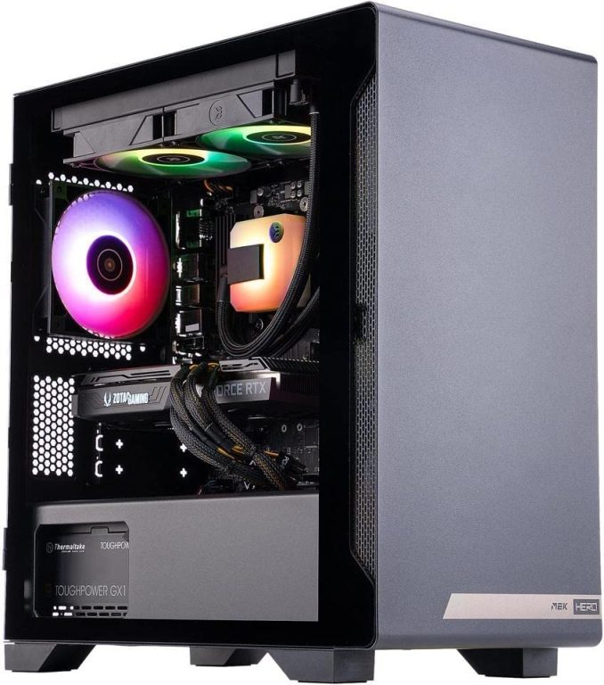 ZOTAC Gaming MEK Hero G1 A5837 Liquid Cooling Gaming PC Desktop AMD Ryzen 7 5800X, GeForce RTX 3070 8GB, 16GB 3200MHz DDR4, 1TB M.2 NVMe SSD, 1TB HDD, WiFi + Bluetooth – â€ŽGH3070A5800X01BL-U-W2B