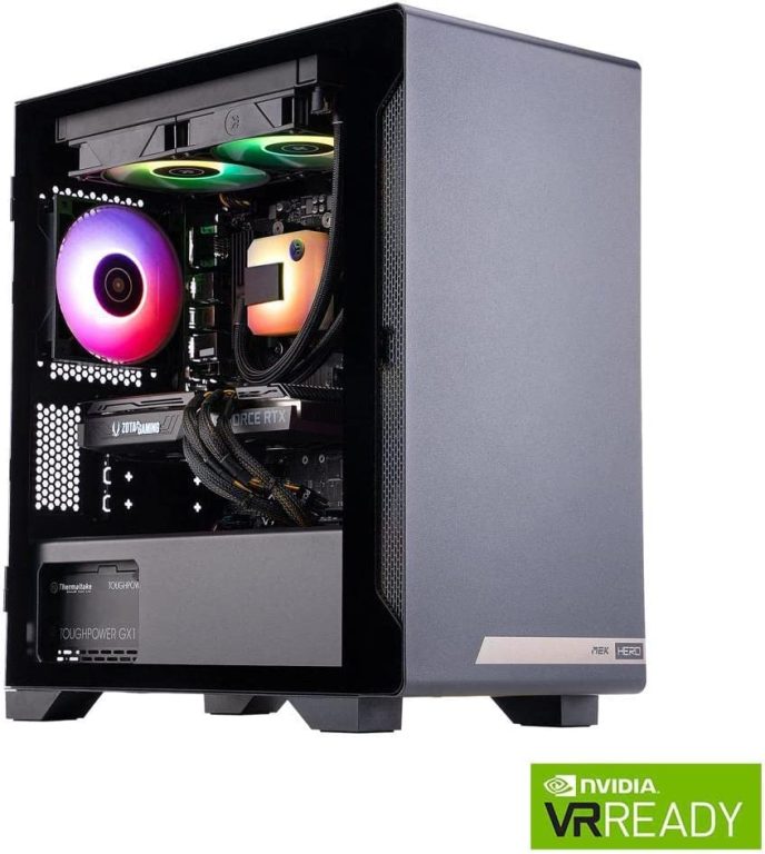 ZOTAC Gaming MEK Hero G1 A5837 Liquid Cooling Gaming PC Desktop AMD Ryzen 7 5800X, GeForce RTX 3070 8GB, 16GB 3200MHz DDR4, 1TB M.2 NVMe SSD, 1TB HDD, WiFi + Bluetooth – ‎GH3070A5800X01BL-U-W2B