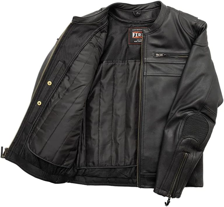 First Mfg Co Diamond Men’s Leather Jacket