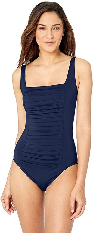 Calvin Klein Women’s Pleated One Piece Swimsuit
