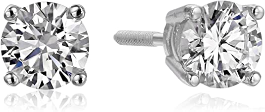 IGI Certified 14k Gold Lab Created Diamond Stud Earrings