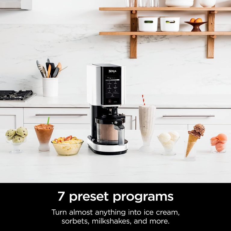 Ninja NC301 CREAMi Ice Cream Maker, for Gelato, Mix-ins, Milkshakes, Sorbet, Smoothie Bowls & More, 7 One-Touch Programs, with (2) Pint Containers & Lids, Compact Size, Perfect for Kids