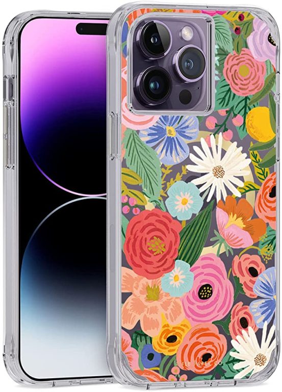 Rifle Paper Co. iPhone 14 Pro Max Case [Compatible with MagSafe] [10FT Drop Protection] Cute iPhone Case 6.7″ with Floral Pattern, Anti-Scratch Tech, Shockproof Material, Slim Fit – Garden Party Blush