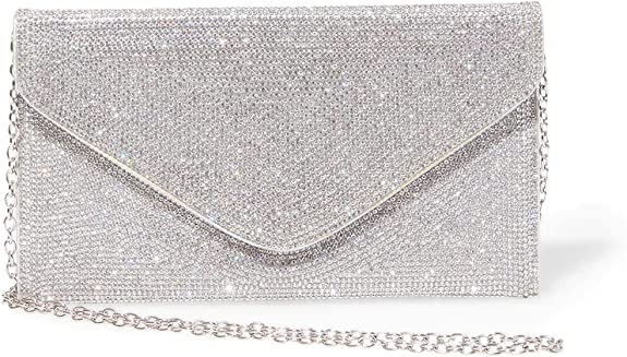 Steve Madden Swagger Rhinestone Clutch, Silver