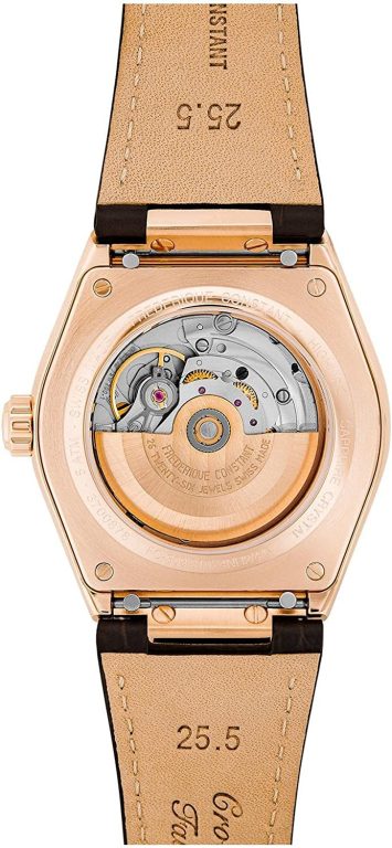 Frederique Constant Men’s Stainless Steel Automatic Watch with Leather Strap, 22 (Model: FC-303B4NH4), Brown & Black