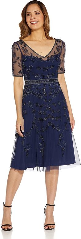 Adrianna Papell Women’s Beaded Midi Dress