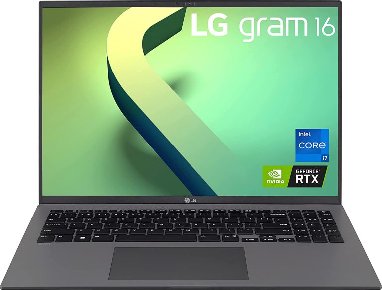 LG Gram (2022) 16Z90Q Ultra Lightweight Laptop, 16″ (2560 x 1600) IPS Display, Intel i7 1260P CPU, NVIDIA RTX2050 GPU, 16GB RAM, 1TB NVMe SSD, FHD Webcam, WiFi 6E, Thunderbolt 4, Windows 11, Gray