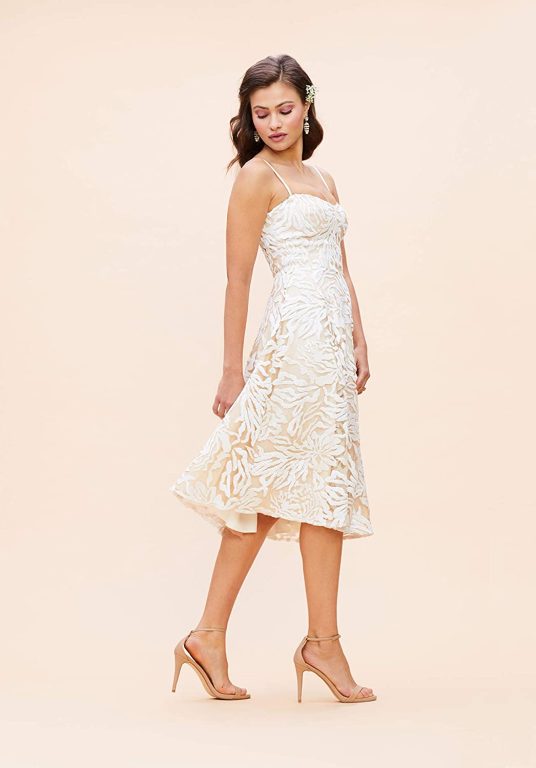 Dress the Population Women’s Layla Sweetheart Fit and Flare Midi Dress