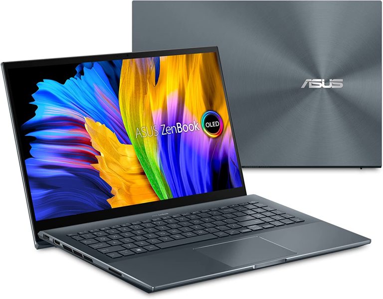 ASUS ZenBook Pro 15 OLED Laptop 15.6â€ FHD Touch Display, AMD Ryzen 9 5900HX CPU, NVIDIA GeForce RTX 3050 Ti gpu, 16GB RAM, 1TB PCIe SSD, Windows 11 Pro, Pine Grey, UM535QE-XH91T