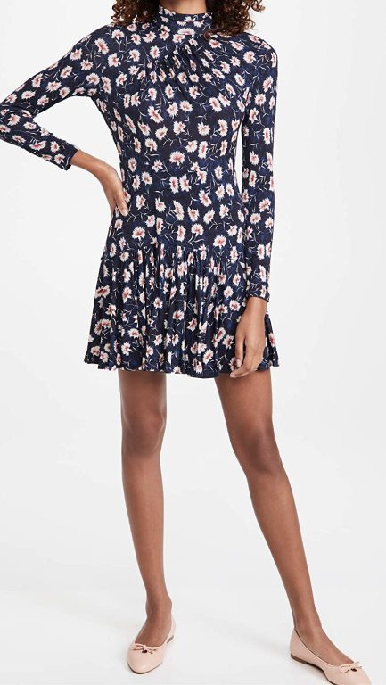 Rebecca Taylor Women’s Long Sleeve Fleur Turtleneck Dress