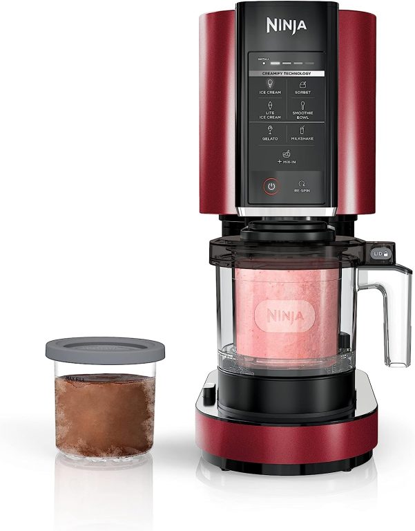 Ninja NC301 CREAMi Ice Cream Maker, for Gelato, Mix-ins, Milkshakes, Sorbet, Smoothie Bowls & More, 7 One-Touch Programs, with (2) Pint Containers & Lids, Compact Size, Perfect for Kids