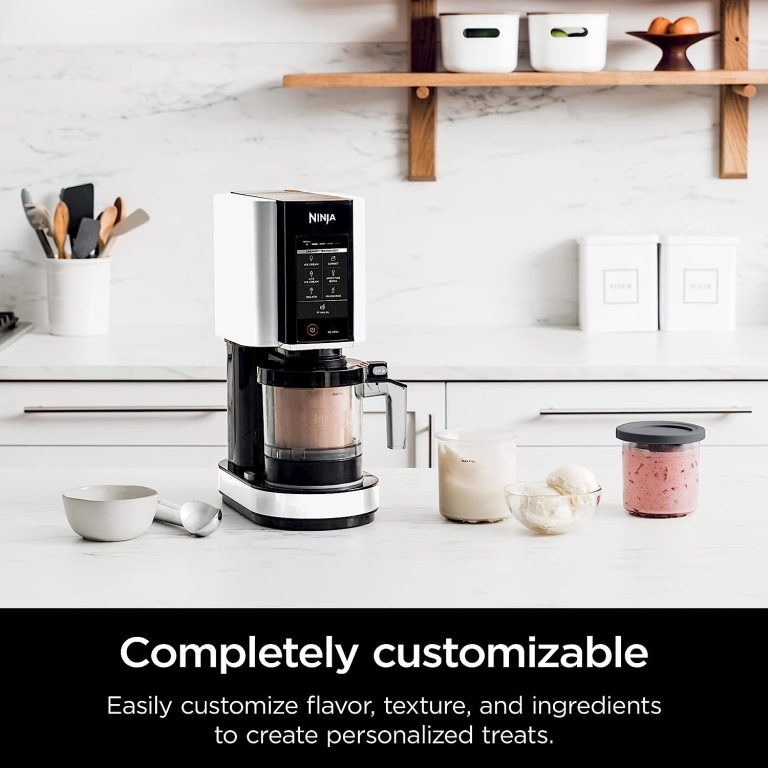 Ninja NC301 CREAMi Ice Cream Maker, for Gelato, Mix-ins, Milkshakes, Sorbet, Smoothie Bowls & More, 7 One-Touch Programs, with (2) Pint Containers & Lids, Compact Size, Perfect for Kids