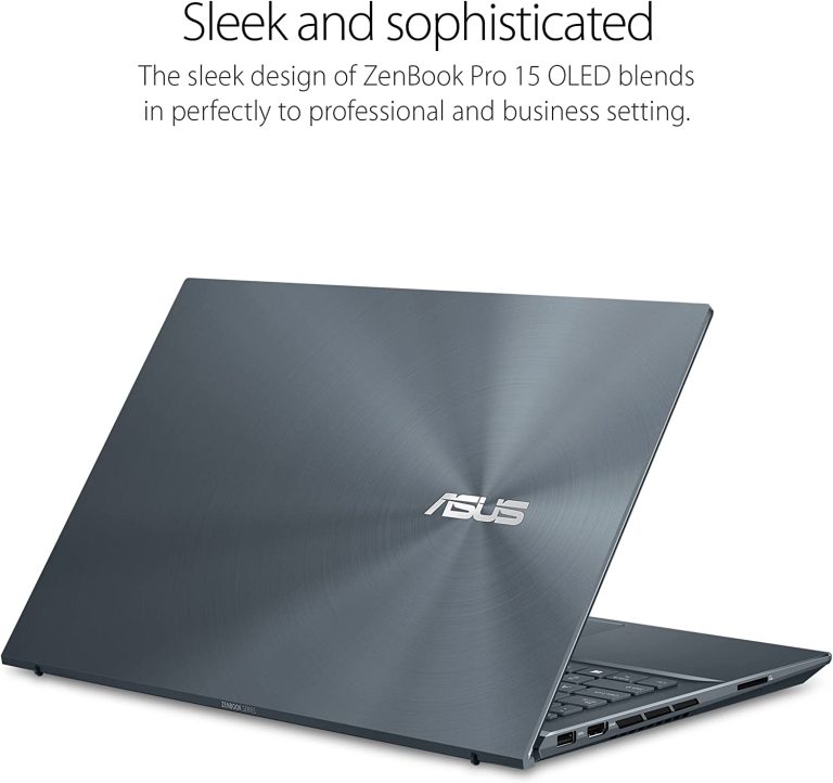 ASUS ZenBook Pro 15 OLED Laptop 15.6†FHD Touch Display, AMD Ryzen 9 5900HX CPU, NVIDIA GeForce RTX 3050 Ti gpu, 16GB RAM, 1TB PCIe SSD, Windows 11 Pro, Pine Grey, UM535QE-XH91T