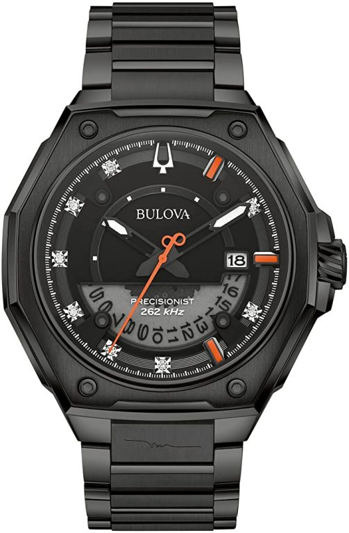 Bulova Marc Anthony Mens Series X Diamond Dial Black Ion-Plated Watch, Style: 98D183