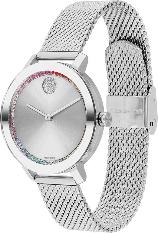 Movado Bold Evolution Women’s Quartz Stainless Steel and Bracelet Casual Watch, Color: Silver (Model: 3600698)