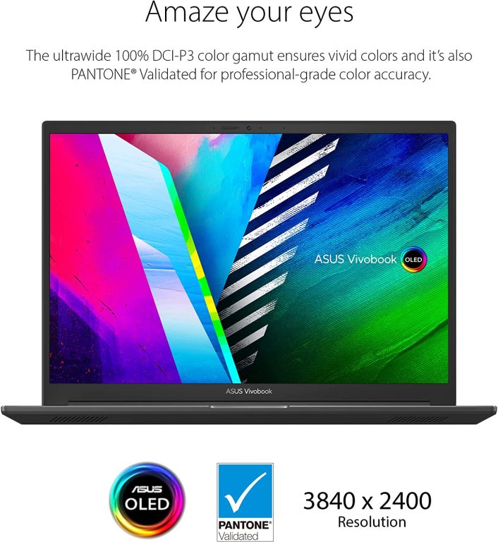 ASUS VivoBook Pro 16X OLED Slim Laptop, 16″ 4K 16:10 Display, AMD Ryzen 9 6900H CPU, NVIDIA GeForce RTX 3050 Ti, 32GB RAM, 1TB SSD, Windows 11 Home, 0°Black, M7600RE-XB99,Gray