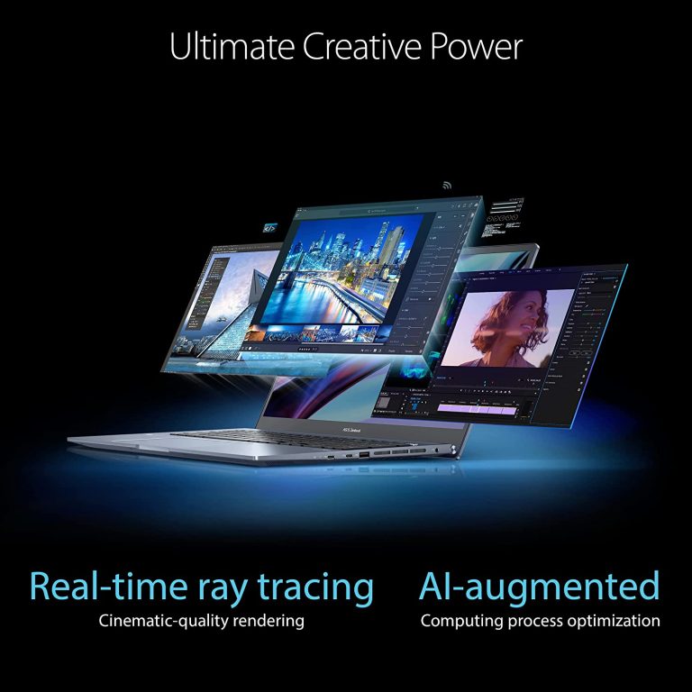 ASUS Zenbook Pro 17 Laptop, 17.3†Pantone Validated Display, AMD Ryzen 7 6800H CPU, AMD Radeon Graphics, 8GB RAM, 512GB SSD, WiFi 6E, Windows 11 Home, Tech Black, UM6702RA-DB71
