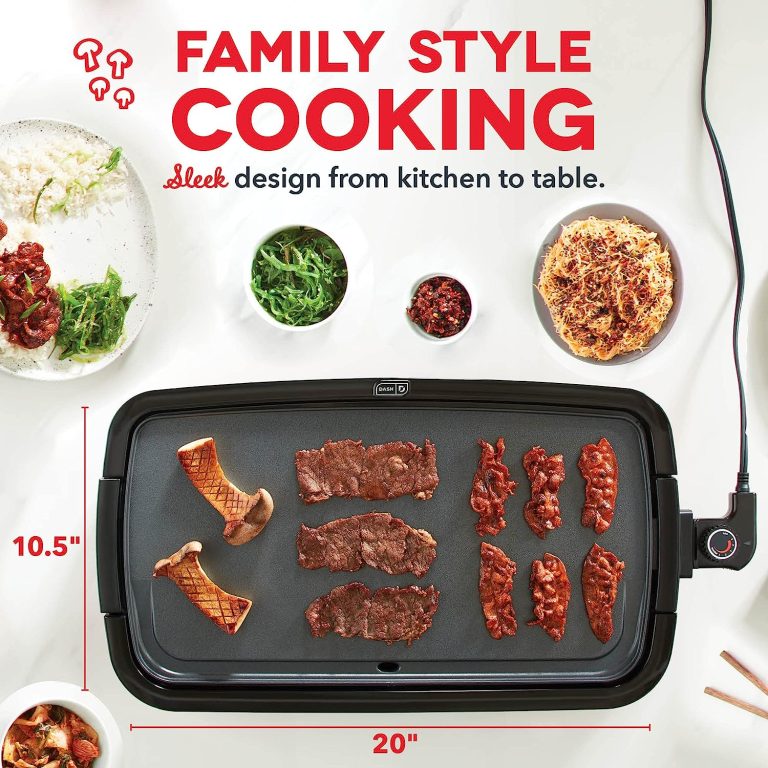 DASH Deluxe Everyday Electric Griddle with Dishwasher Safe Removable Nonstick Cooking Plate for Pancakes, Burgers, Eggs and more, Includes Drip Tray + Recipe Book, 20†x 10.5â€, 1500-Watt