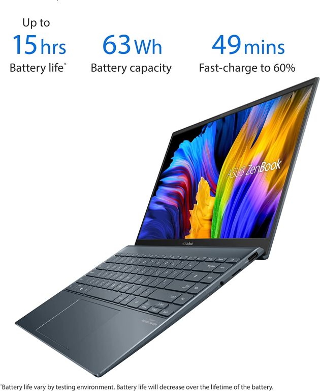 ASUS ZenBook 14 Ultra-Slim Laptop 14†FHD Display, AMD Ryzen 9 5900HX CPU, Radeon Vega 7 Graphics, 16GB RAM, 1TB PCIe SSD, NumberPad, Windows 11 Pro, Pine Grey, UM425QA-XH99