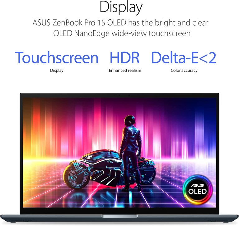 ASUS ZenBook Pro 15 OLED Laptop 15.6†FHD Touch Display, AMD Ryzen 9 5900HX CPU, NVIDIA GeForce RTX 3050 Ti gpu, 16GB RAM, 1TB PCIe SSD, Windows 11 Pro, Pine Grey, UM535QE-XH91T