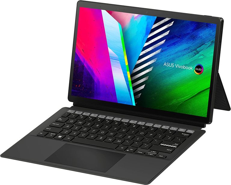ASUS VivoBook 13 Slate OLED 2-in-1 Laptop, 13.3″ FHD OLED Touch Display, Intel Pentium N6000 Quad-Core CPU, 4GB RAM, 128GB eMMC, Windows 11 Home in S Mode, Black, T3300KA-DH21T