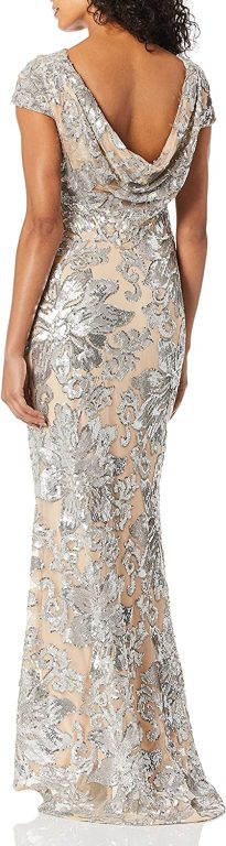 Calvin Klein Women’s Cap-Sleeve Sequin Gown