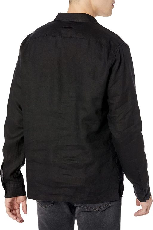 Vince Men’s Linen Long Sleeve Popover