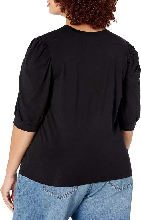 The Drop Women’s Mariko Puff-Sleeve Crewneck Stretch Jersey T-Shirt