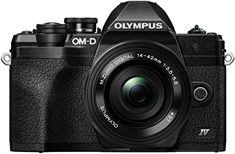 Olympus OM-D E-M10 Mark IV Black Body with Black M.Zuiko Digital ED 14-42mm F3.5-5.6 EZ Lens Kit
