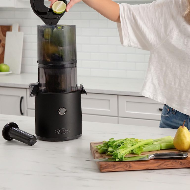 Omega Juicer JC2022BK11 Slow Masticating Cold Press Vegetable and Fruit Juice Extractor Effortless Series for Batch Juicing with Extra Large Hopper for No-Prep, 68-Ounce Capacity, 150-Watts, Black