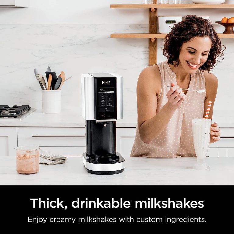 Ninja NC301 CREAMi Ice Cream Maker, for Gelato, Mix-ins, Milkshakes, Sorbet, Smoothie Bowls & More, 7 One-Touch Programs, with (2) Pint Containers & Lids, Compact Size, Perfect for Kids